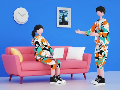 Cinema 4D characters 4 branding c4d color illustration