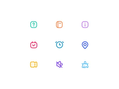 Micro inflation icon icon ui 优惠卷 可爱 彩色 日历 清除 膨胀 问题 闹钟