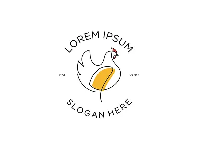 hen line art branding hen logo
