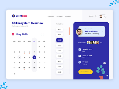 Schedule Webinar Concept animation app branding colours design flat gif minimal ui website