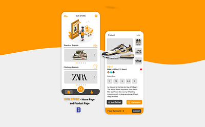 Sun Store - Home Page And Product Page android app design app design figma flat ui ui design ux xd