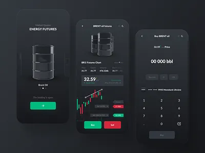 Trading App - BRENT Oil Futures app app design design futures investing investment ios iphone monitoring oil oils redesign trading trading app ui uiux ux