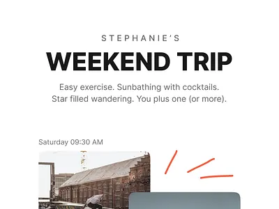 Teepee - Activity preview app app design design illustration schedule skateboarding trip ui weekend