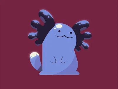 Beta Wooper art beta blue clean design flat illustration illustrator logo minimal pokemon red vector wine wooper