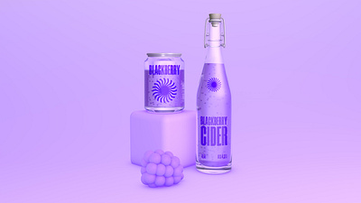 Blackberry Cider | Package Design 3d bottle brand identity branding can cider cinema4d identity package package design packaging packaging design pattern render