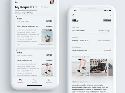 Social Media Influencer App Concept android app dailyui illustration interface interface design ios app material design ui uidesign ux