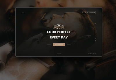 Barbershop homepage website barbershop design home page landing web website