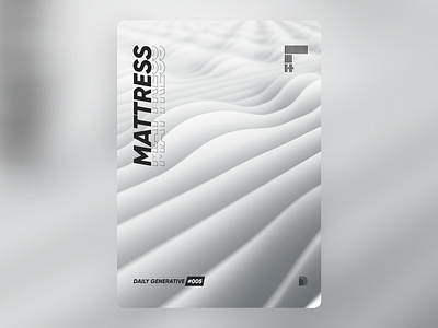 Mattress - Generative Art - #005 cinema4d cinema4dart generation generative generative art generativeart mattress poster poster a day poster art poster design posters wave waves white