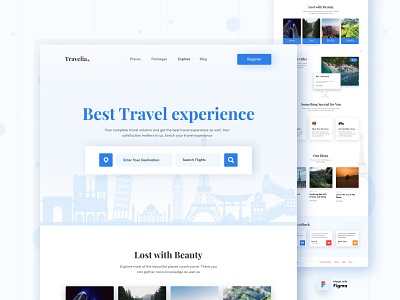 Travelia - Landing Page landing page design landingpage typography ui ui ux user experience user interface ux web website