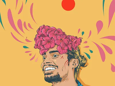 Roohdar artist colorful design digital illustration floral flower illustration illustrator inking vector vintage