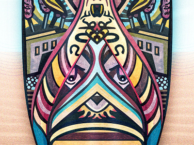 Surfboard Illustration - Detail Shot art artist design detail details digital art digital artist digital arts digital artwork digital illustration digital painting drawing gouache illustration illustrator painting photoshop surf surfing watercolour
