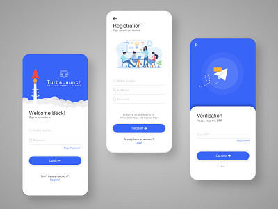 Startup Funding Platform design team login screen mobile mobile app mobile app design mobile ui mockup registration simple startup treinetic ui uiux ux verification