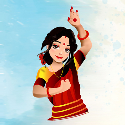 village woman illustration