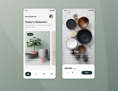 Ceramics Store Mobile UI | Concept app design ecommerce app minimal mobile ui product product page shop store ui