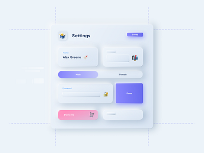 Neomorphismic Settings | Concept 2020 trend clean design trend figma illustration interface ios neomorphism neumorphism product skeumorphism skeuo skeuomorph smart smart app soft ui trendy trendy design ui