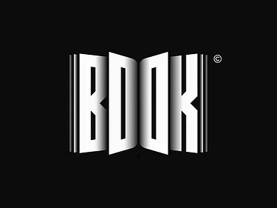 BOOK brand design idea illustration logo mark minimal negative symbol typography