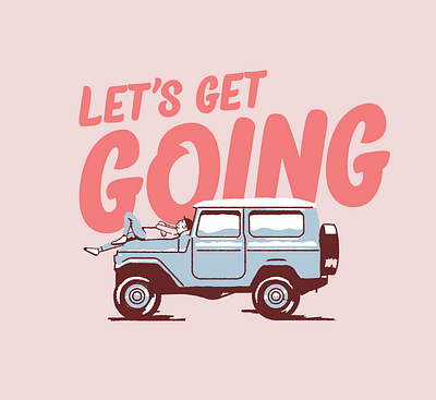 let's get going car clean color colour design experiement go going icon illustration roadtrip truck