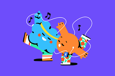 Nice dancing guys 🥁 character character design dance illustration