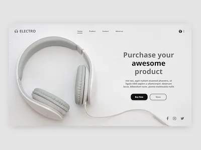 Headphone landing page animation app app ui app ui ux branding creative design daily 100 challenge dailylogochallenge dailyui design designs landing design landing page design landingpage landscape minimal search ui ux xd design