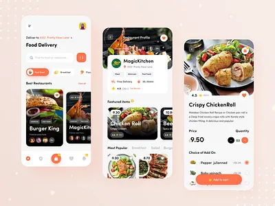 Food Delivery App app application burger category clean design food food delivery ios meal menu mobile app mobile app design product design restaurant ui ux