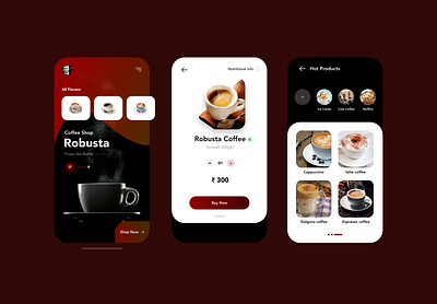 The Coffee Shop app app design brand and identity branding clean creative clean app design coffee cup coffeeshop design elegant illustration typography