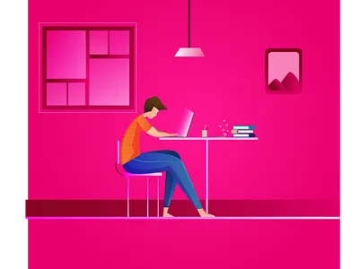 Work from home design home illustration work