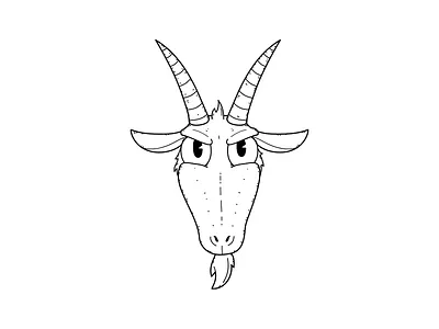 The Goat art blackandwhite cartoon character dark design drawing goat illustration sketch
