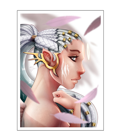 AngelLock angels concept art design dreadlocks feathers magic piercings religion woman