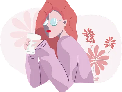 Девушка с кофе иллюстратор моды иллюстрация иллюстрация для сайта веб web