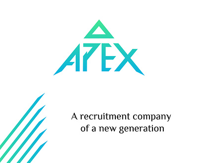 Recruitment company logo blue branding company company logo design developement freelance design freelancer gradient green logo mountain peak typography vector