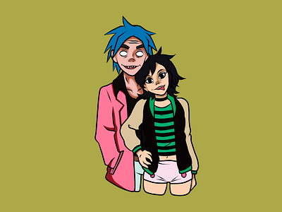 2D & Noodle illustration vector