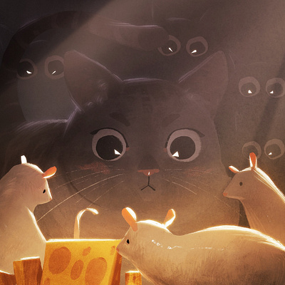 Cat & Rats: 7 Illustrations cat creative design design app design art designer designs digital art digital paint digital painting graphic design graphic designer illustration illustration art illustration design illustration digital illustrations paint painting rats