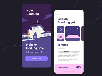 Mobile City App iOS app building city illustration inspiration ios landing page mobile purple realestate travel ui uiux ux