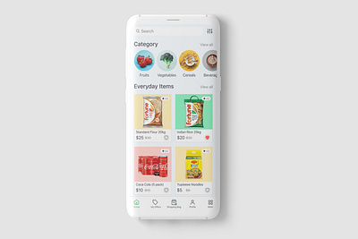 Grocery App | UI/UX Design Concept beverage cereals dailyitems design ecommere fruits fruits and vegetables online grocery grocery app grocery list grocery online grocery store homesection minimalism mockup offers ui uidesign ux uxdesign