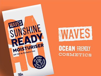 Waves Cosmetics brand design brand identity branding cosmetic logo cosmetic packaging cosmetics malibu oahu oceans package design packagedesign packaging skincare surfing sustainable unisex waves