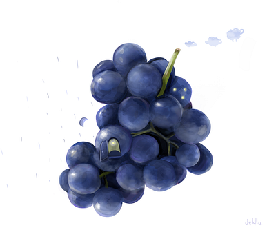 Grape's space art brush delcha design fruit grape home house illustration imagination paint painting photoshop