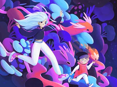 trip abstract cartoon character concept illustration procreate zutto