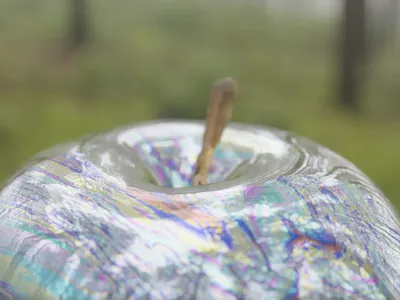 Forbidden Fruit 3d art apple blender iridescent simulated