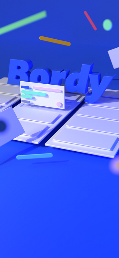 Bordy App 3d 3d art app design blender design illustration ui web design