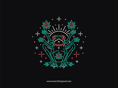 Frog Addict badgedesign cannabis cannabis branding cannabis design cannabis logo design frog graphic design illustration illustrator merch merchandise merchandise design monoline neon neon light tshirt design vector vintage badge vintage illustration