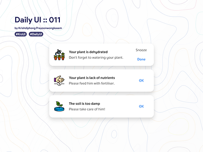 Flash Message on Planty app #dailyui #011 app dailyui design illustration plant reminder reminder app reminders snackbar snooze tree typography ui userinterface ux vector water