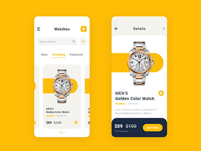 Watches Shop App Design adobe xd app design flat illustration logo mobile ui design shop ui ux vector watch