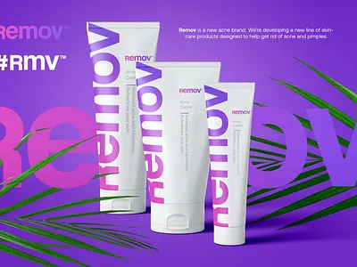 Remov - logo acne branding design gradient logo logo design logodesign modern packaging packaging design skincare startup technology