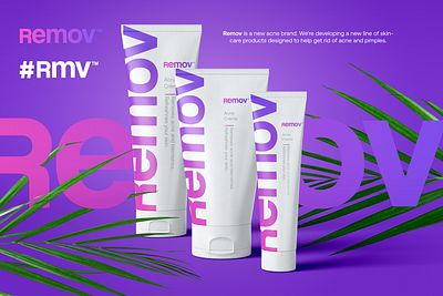 Remov - logo acne branding design gradient logo logo design logodesign modern packaging packaging design skincare startup technology