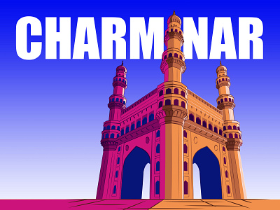 Charminar history hyderabaad illustration india