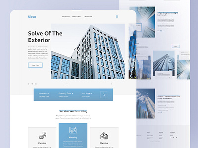 Architecture Website UI adobe photoshop architecture branding design flat illustration psd ui ux vector website
