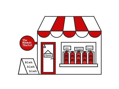 Bloody Market Store blood butcher butcher shop design dribbbleweeklywarmup graphic graphic design groceries grocery store illustration ilustración logo market nzv supermarket transylvania vampire vector vector illustration