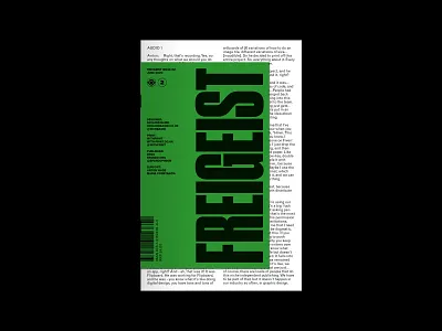 Freigeist Issue 2 design editorial layout magazine print typography zine