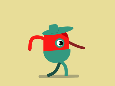 Monster walk cycle loop adobe aftereffects animated gif animation art design flat illustration minimal vector