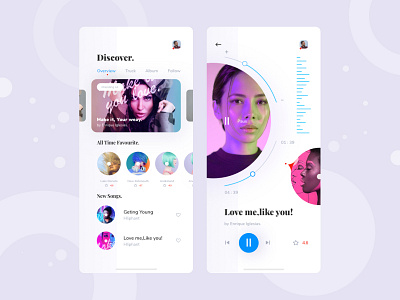Music app Exploration - Creative Idea adobe xd app creative design exploration flat idea illustration mobile ui design music
